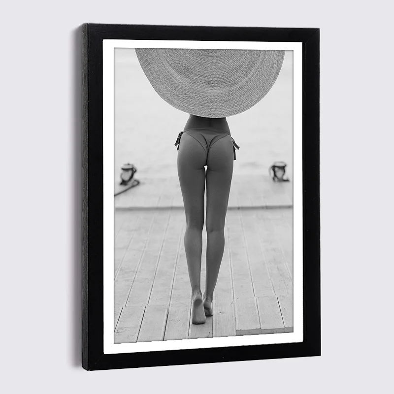 

Nordic Photo Wall Decor Swim Sexy Woman Wooden Frame Posters A3 A4 Living Room Bedroom Home Decor Picture Frames Canvas Frame