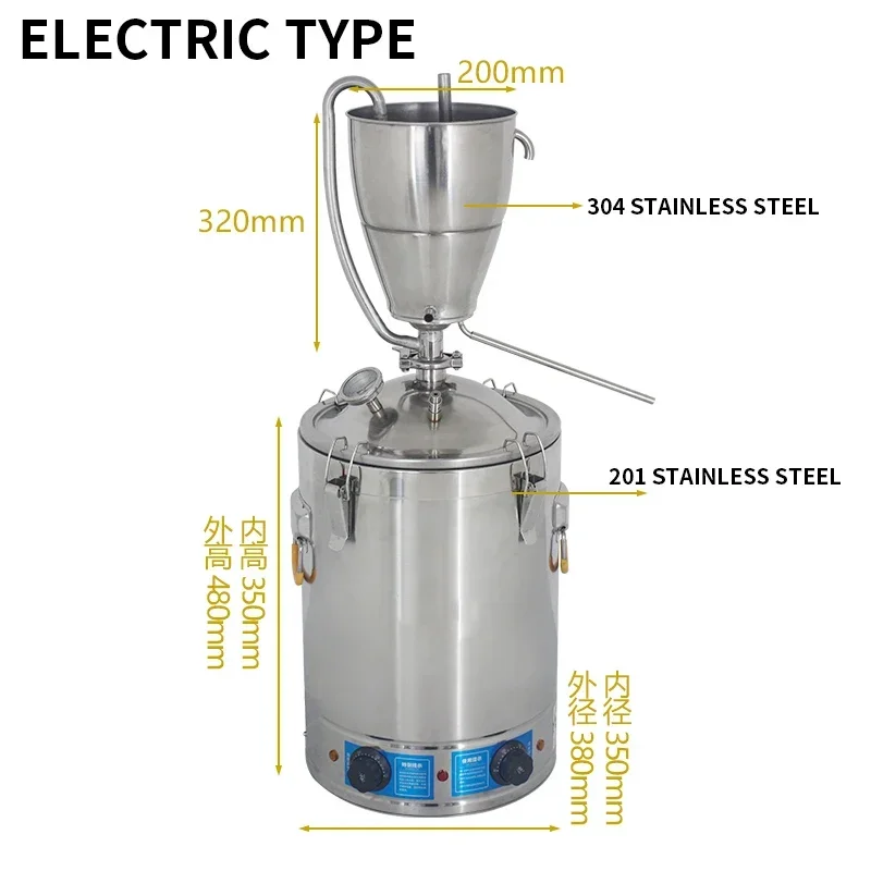 30L Brewing Machine Water Alcohol Distiller Stainless Steel DIY Liquor Equipment for Whisky Wine Beer Spirits Still Home Brew 4