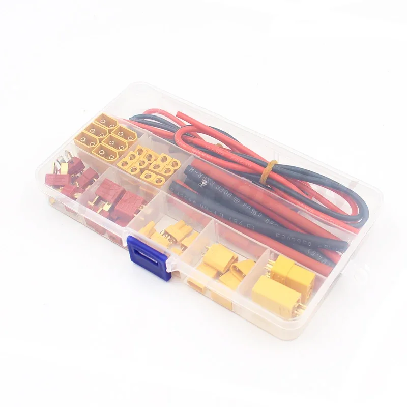 커넥터 DIY BOX (XT30 / XT60 /XT90 / T-플러그/실리콘 와이어) RC FPV 드론용 남성 여성 키트 자동차 Lipo 배터리 액세서리