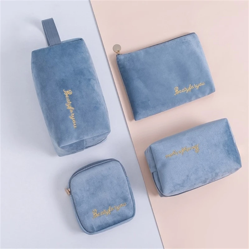 4pcs Multifunctional Warm Winter Makeup Bag for Women Storage Cosmetic Bags Large Capacity Travel Toiletry