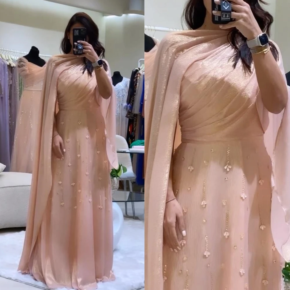 prom dress saudi arabia prom dress satin beading bow christmas a line one shoulder bespoke occasion dress floor length Prom Dress Saudi Arabia Prom Dress Satin Beading Christmas A-line High Collar Bespoke Occasion Dress Floor Length