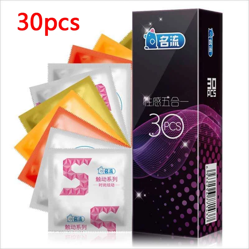 Penis Condoms Adults Men Goods Sleeve Penis Thin Lubrication Natural Rubber Sex-off Couple Sex Products Ribbed Elasun Condoms