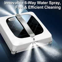 Window Cleaning Robot ABIR WD10,Dual Roller Brushes, 4 Corner Brushes,6-Way Water Spary,10000PA Suction,Wet Wash & Scrub Combo 4