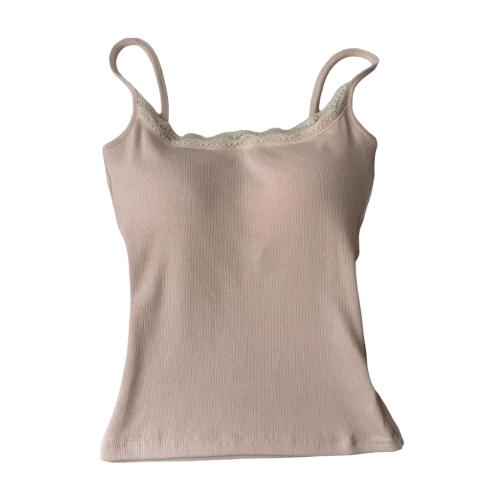 Modische Tanktops mit integrierten Brustpolstern, vielseitige Spitzen-Tops, elastische, schmale Westen für Damen – Detail 10