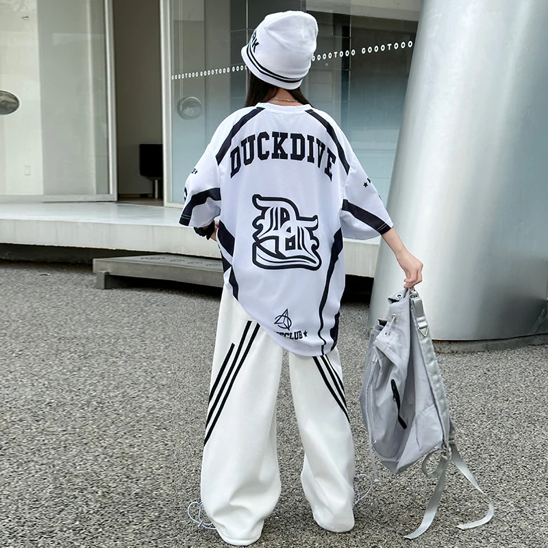 Youth boy girl sport clothes Set Hip Hop Quick Dry Letter T-shirt+