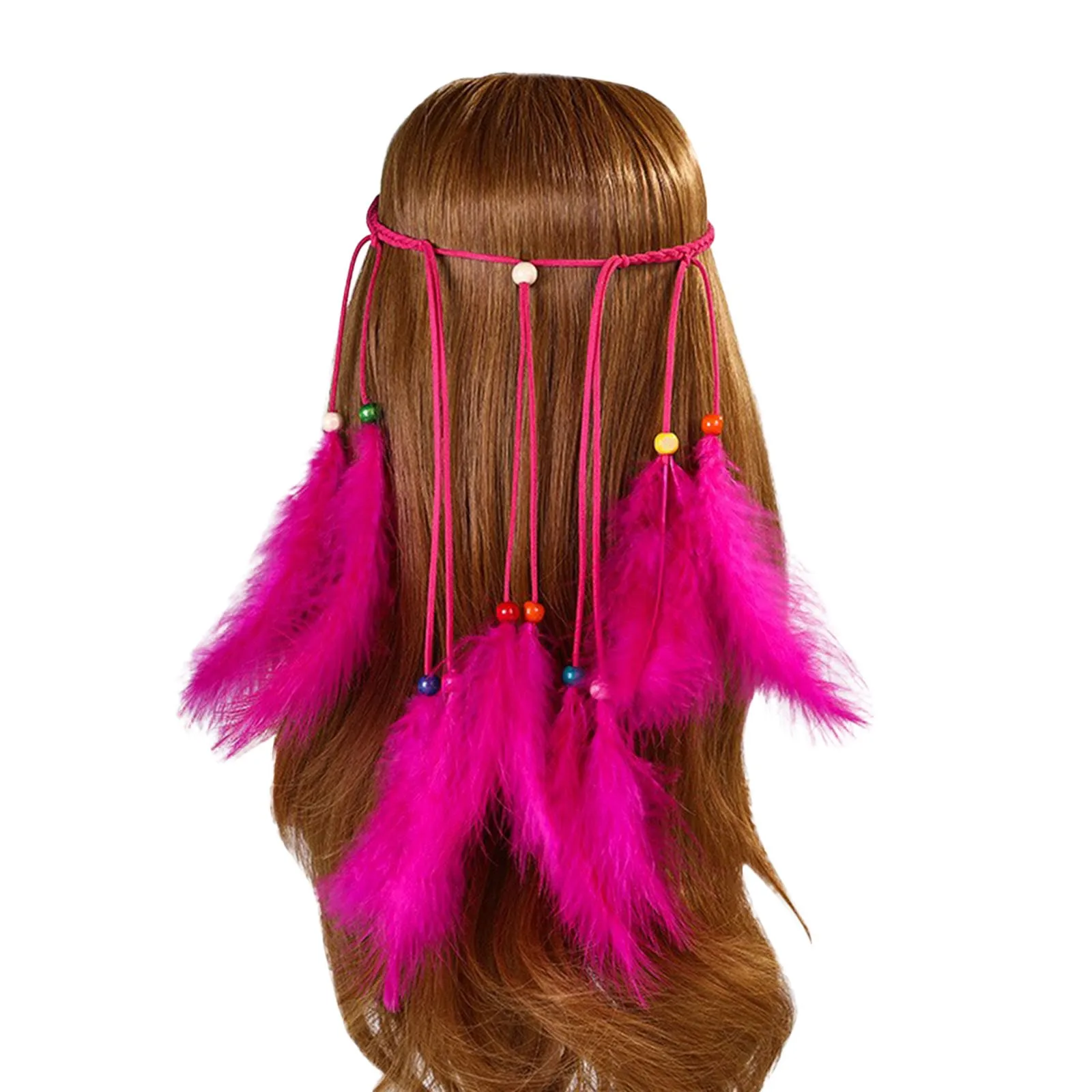 Fascia Hippie Copricapo Bohemien Con Strass | Cerchietto Carnevale Per Donne E Ragazze | Accessorio Capelli HB000808