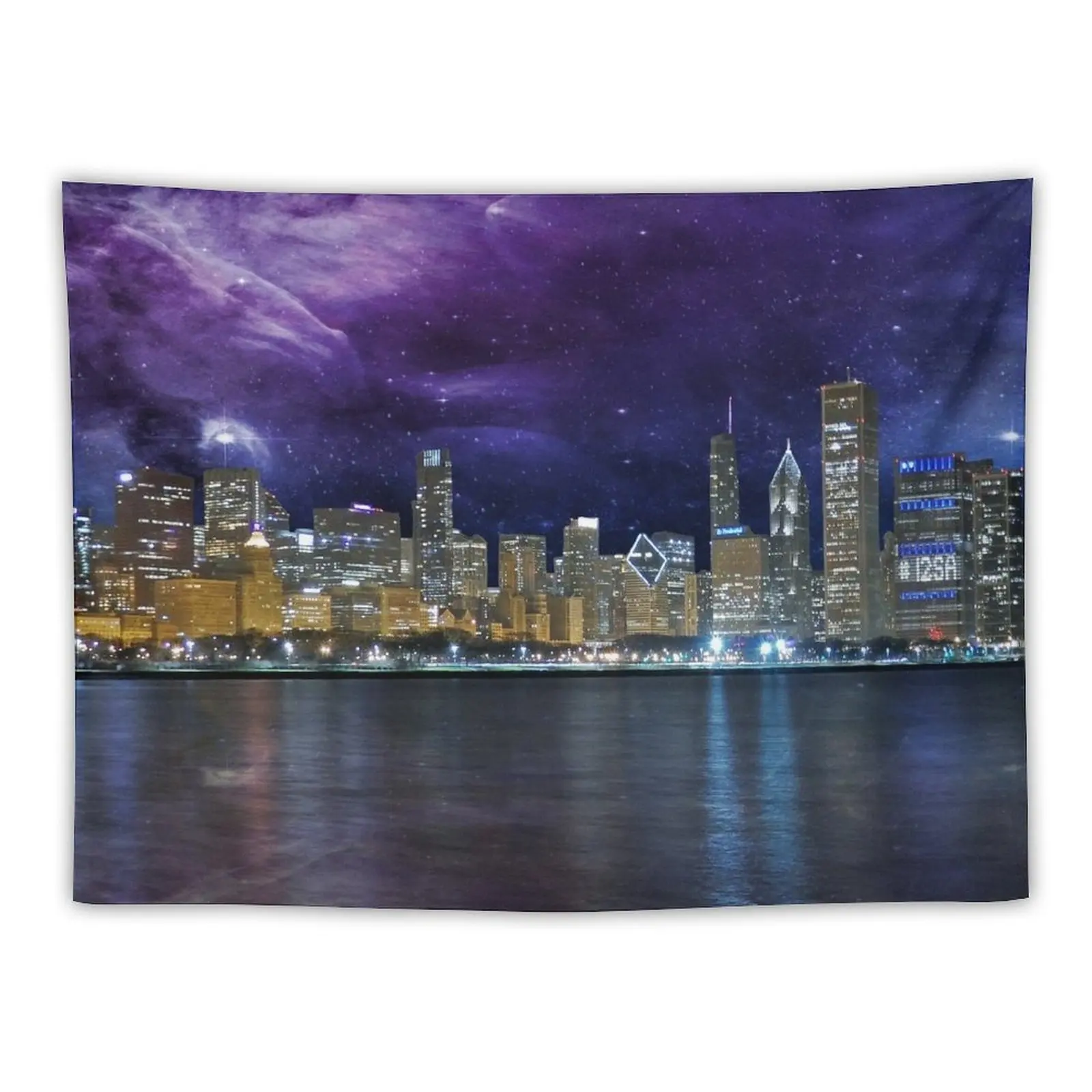 

Spacey Chicago Skyline Tapestry Room Decor Aesthetic Things To The Room Bedroom Deco Wallpaper Tapestry