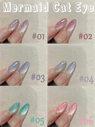 Set of 1 - 12 Ice Transparent Wine Glass Beads Cat Eye Gel Nail Polish - Sweet Spring/Summer Pink Collection (Meirenyu1 - 6)