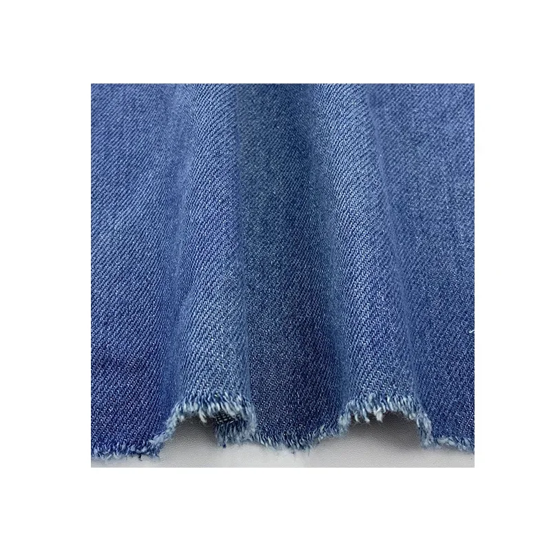 Washed Cotton Polyester Denim Fabric for Jackets And Pants Twill Wear-resistant Winter Heavy-duty Blue Jeans Material