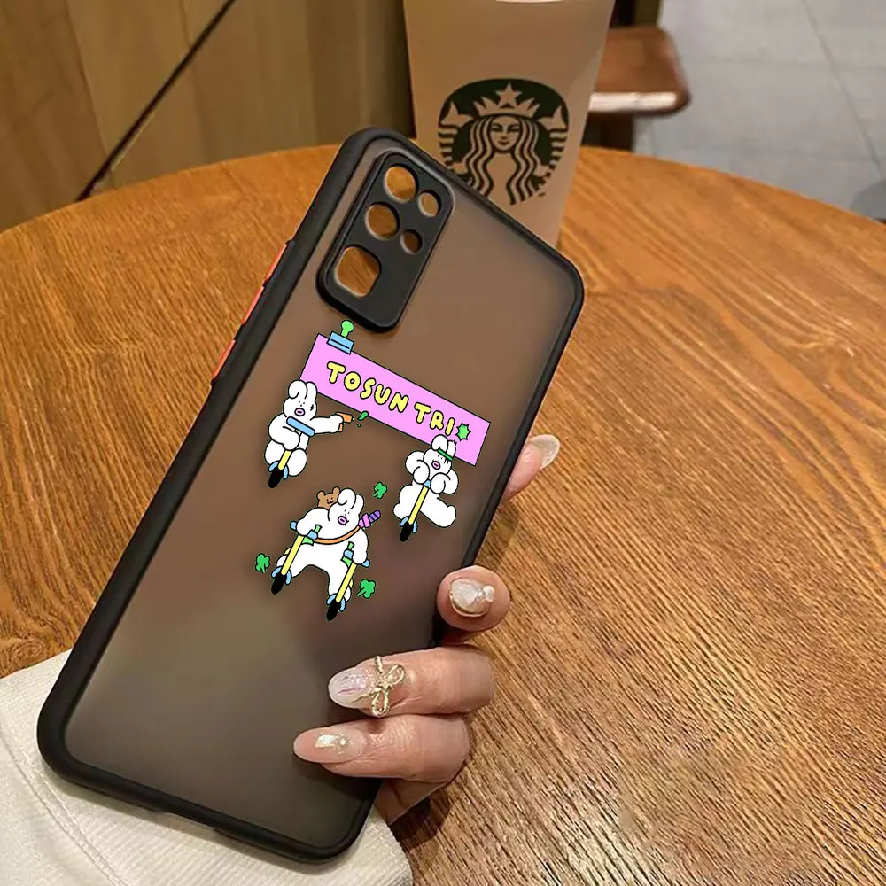 Matte Case for HONOR 70 50 30S 30 20 8X 9A 9X PLAY 4T X7 X8 X9 X10 5G V40 Case Funda Coque Capa Shell White Pig Rabbit Cartoon