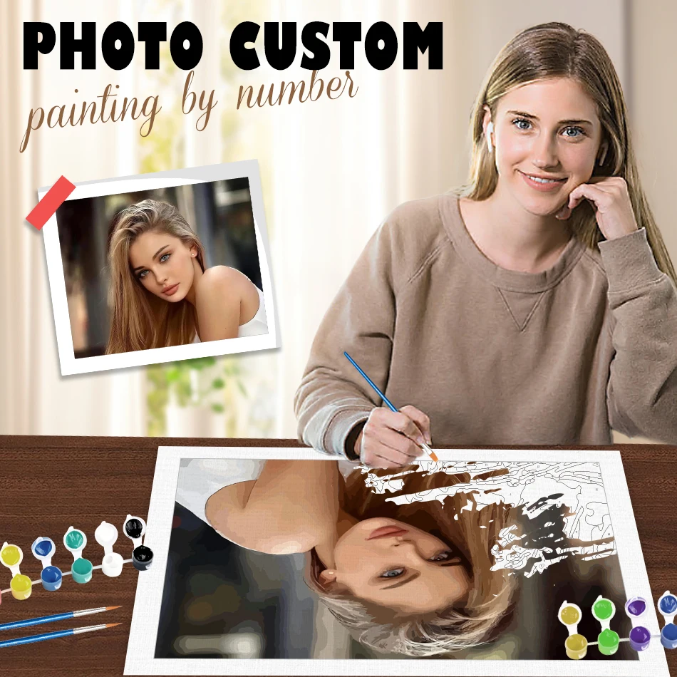 PhotoPaint By Numbers Adults Family Portraits And Pet Coloring By Numbers Home Decor Artwork Photo painting by numbers kits,painting by numbers