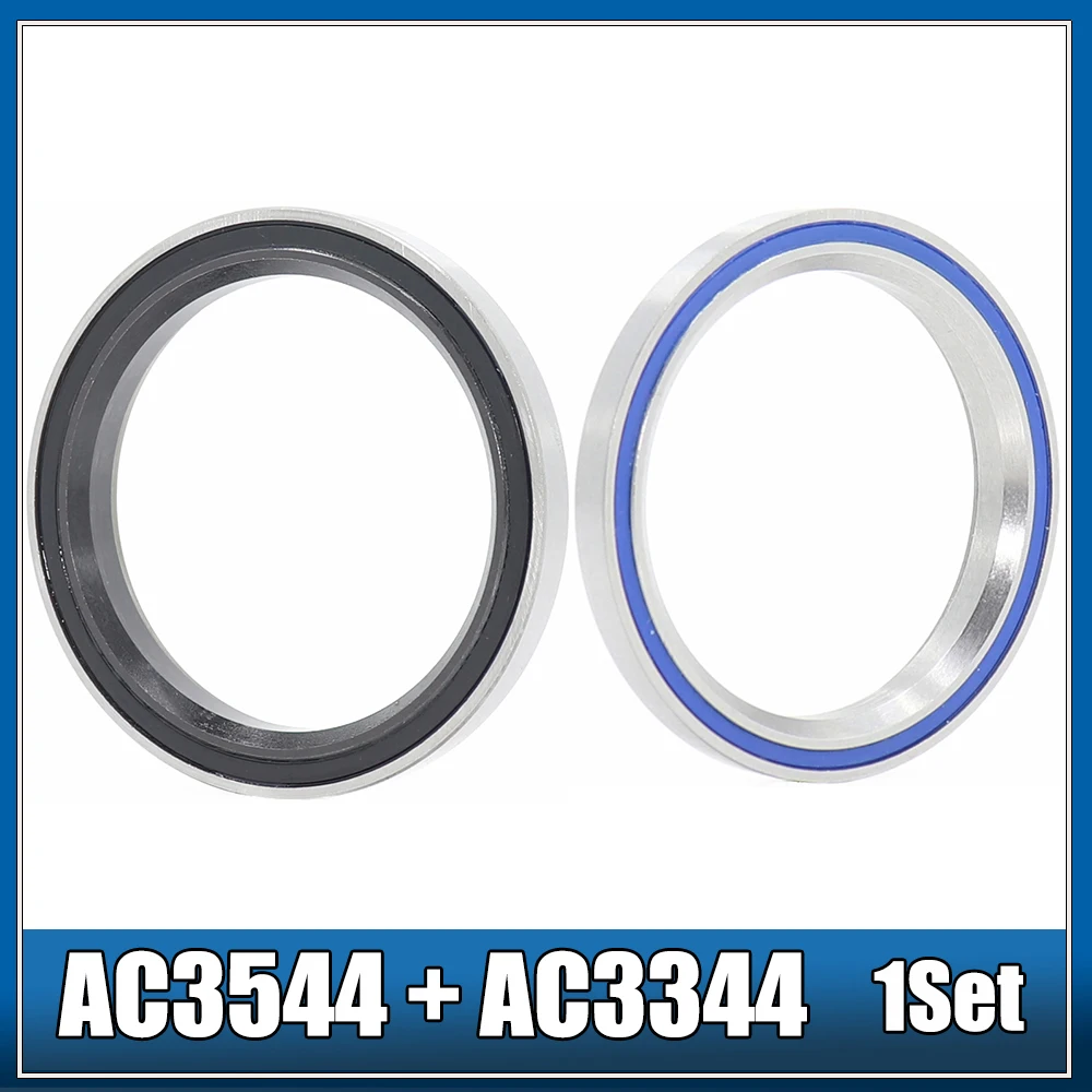 Bicicleta Headconjunto Rolamentos Conjunto Rolamento Cônico Superior e Inferior Aço Cromado Ac3544 Ac3344 35x44x5.5 33x44x6 mm 36 Graus 45 Graus Pcs