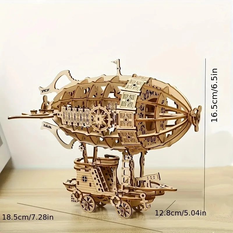 3D Wooden Airship Mechanical Model Kit 4