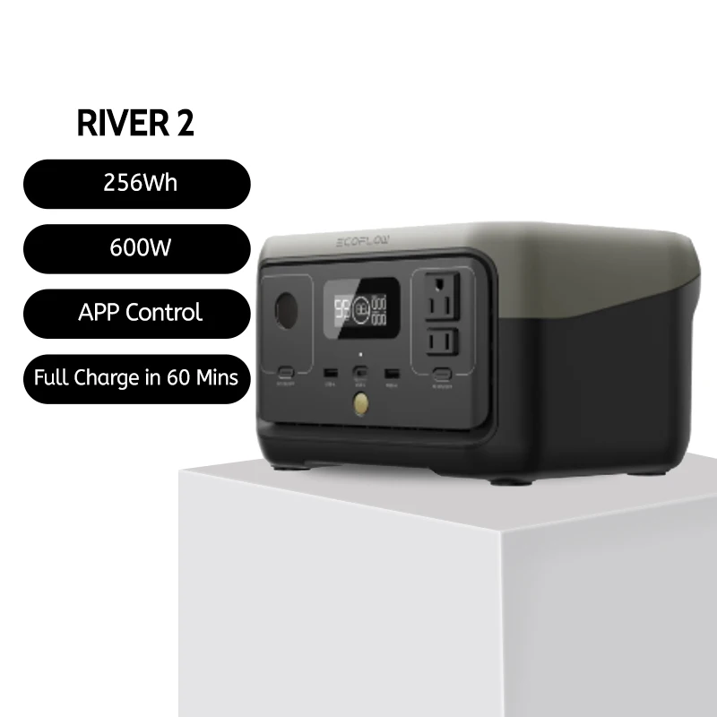 

EcoFlow RIVER 2 Portable Power Station 256Wh 300W AC Camping 110V Solar Generator LiFePO4 Battery for Home Tents Outdoor RV