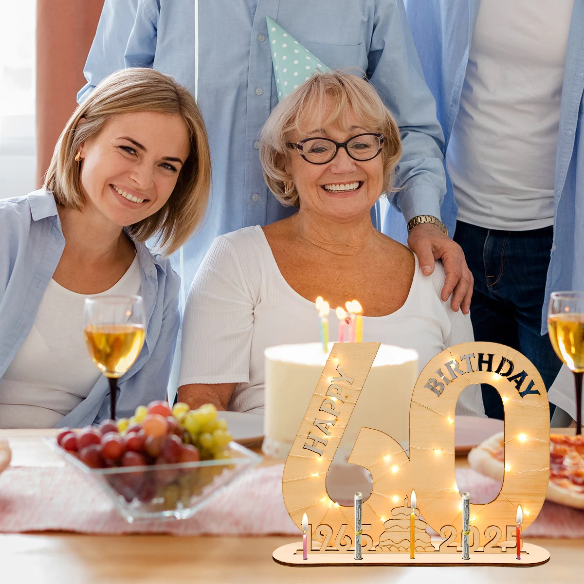 Dekorative LED-Leuchten aus Holz mit Zahlenbuchstaben, Geburtstagsparty-Dekoration für Erwachsene, 18., 30., 40. und 50. Geburtstag, Partyzubehör, Gastgeschenke – Detail 14