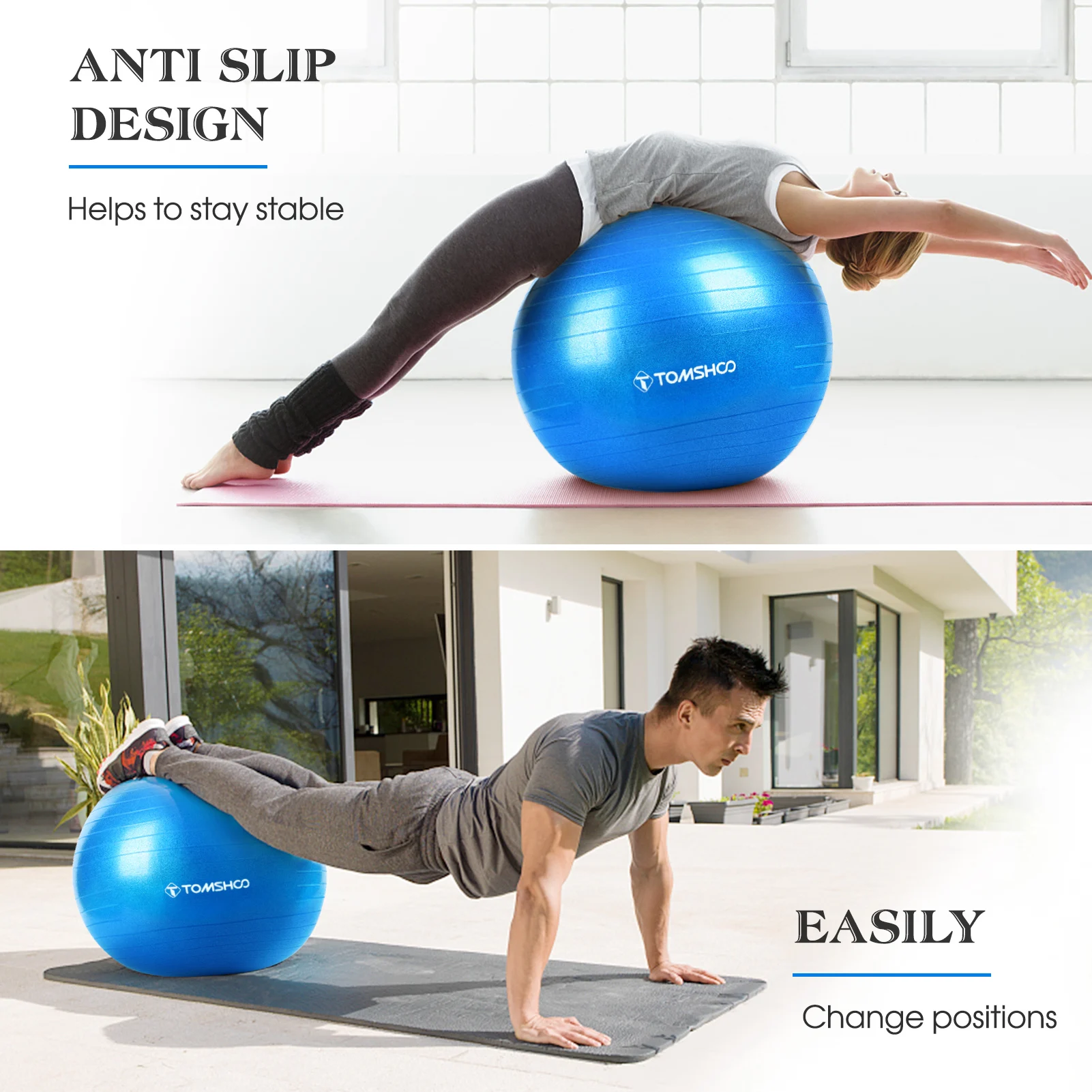 45cm/55cm/65cm/75cm Thickened Stability Yoga Ball 5
