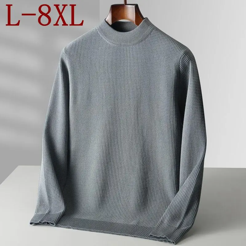 

8XL 7XL 6XL 2023 New Fall Winter Top Quality Turtleneck Sweater Men Thick Warm Mens Pullover Sweaters Long Sleeve Men's Knitwear