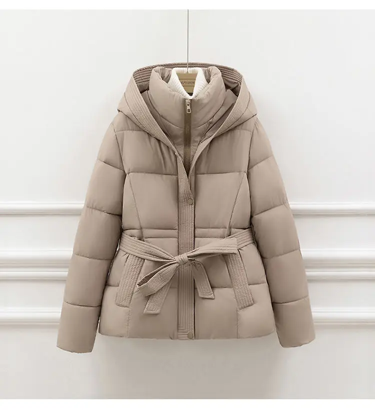 2026 New Winter Hooded Long Sleeve Solid Color Black Cotton-padded Warm Loose Big Size Jacket Women Parkas Fashion Outwear