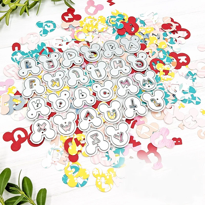 Cutting Dies Disney Mickey Mouse Head Cutting Dies Alphabets Frames Diecut for DIY Scrapbooking Embossing Paper Card Craft