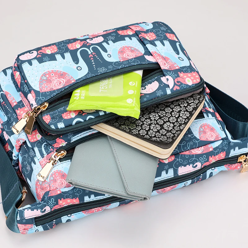 2024 New Women Crossbody Bag Printed Flower Female Shoulder bags Nylon Messenger Bags Ladies Totes Handbags Bolsa Feminina