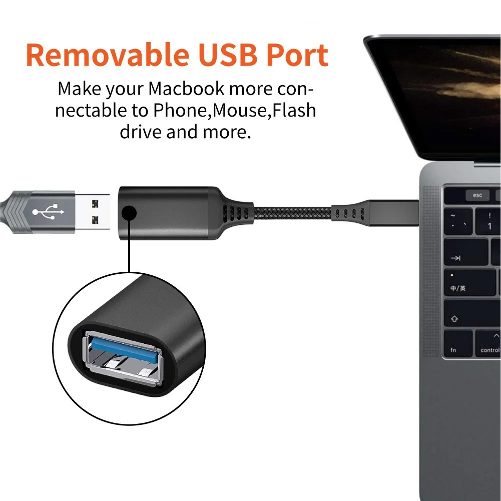 안드로이드 스마트폰 태블릿용 OTG 타입 C 케이블 USB C to USB 3.0 A 여성 어댑터 변환기
