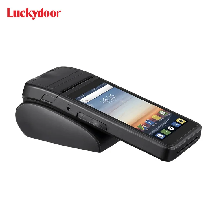 

Luckydoor M500 PDA android handheld pda мобильный сканер штрих-кодов terminal android с 58 мм чековым принтером