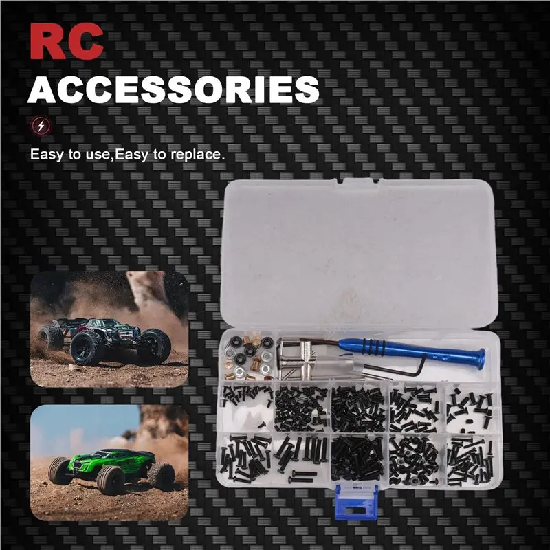 M2 M2.5 M3 나사 패스너 키트 도구 상자 예비 부품 Wltoys 144001 144010 124007 124016 124017 124018 124019 RC 자동차 부품