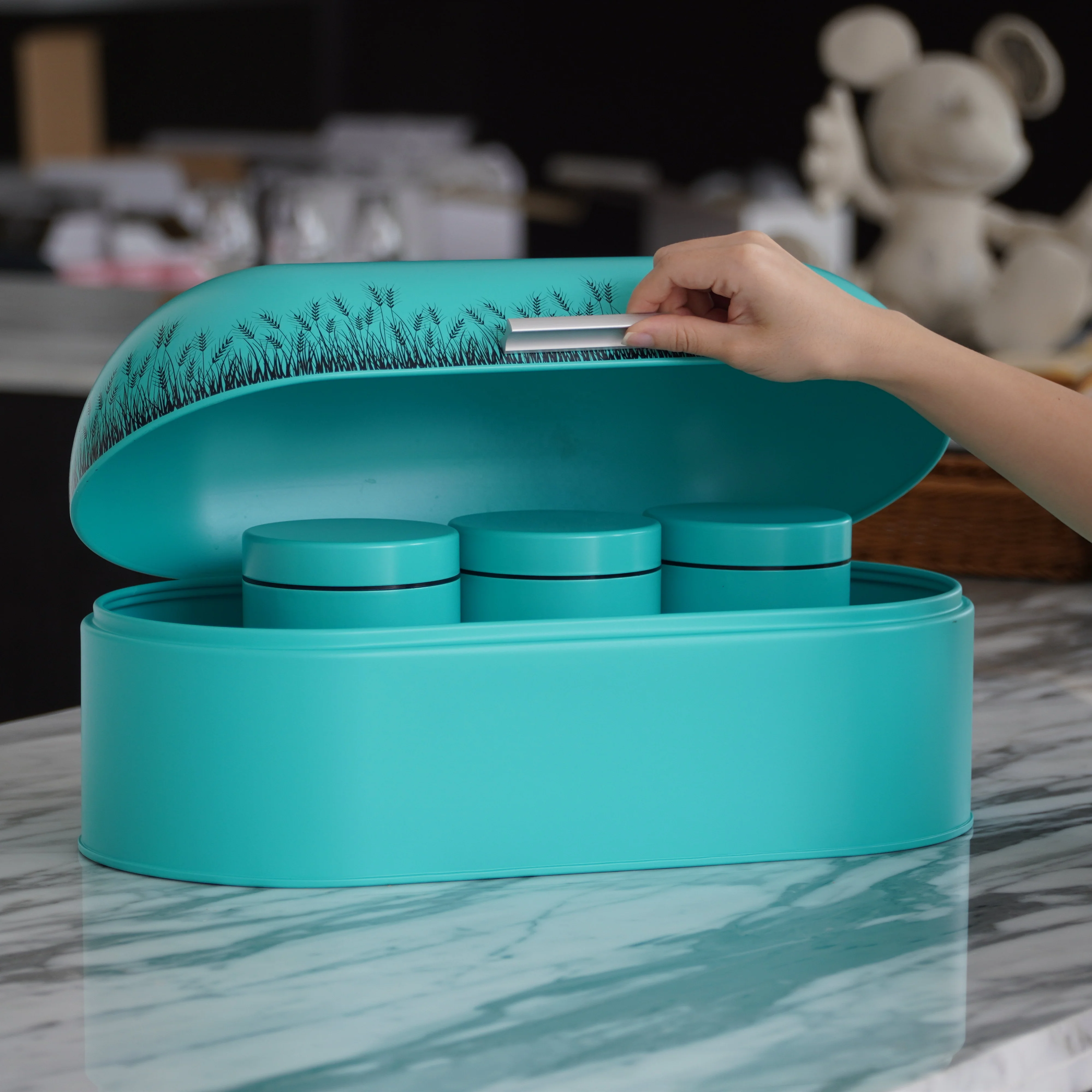 

New Design Storage Box Stainless Steel Food Canister Kitchen Set Containers Jar