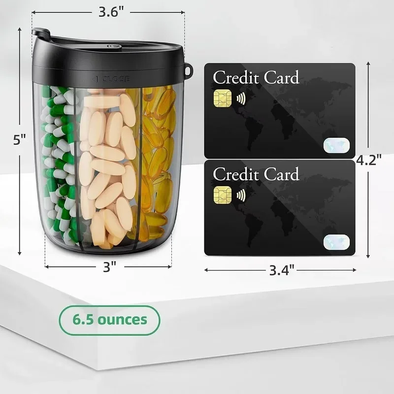 Weekly Pill Organizer and Supplement Storage Container