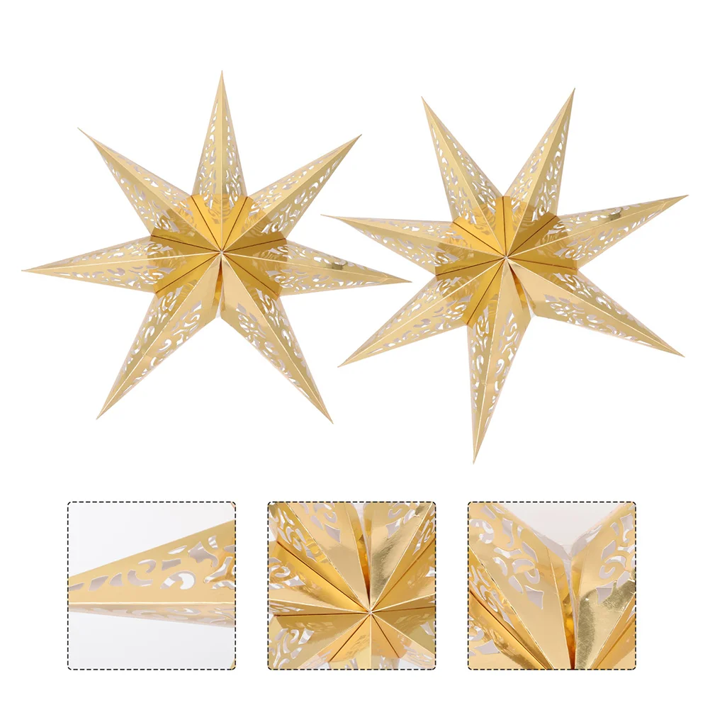 

Star Lanterns Lampshades Hollow Out Star Paper Lantern Lamp Shades Shop Window Background Hollowed Out Seven Pointed Stars