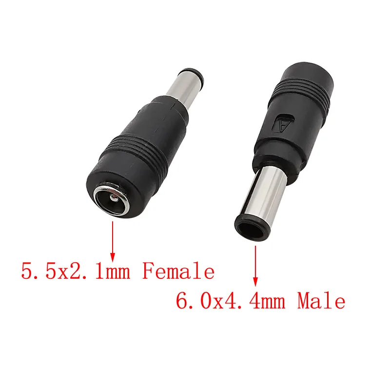 2/5pcs Gleichstrom 5,5mm x 2,1mm Buchse Buchse auf 6,0mm x 4,4mm Stecker mit Stift Gleichstrom anschluss zur Konvertierung des Ladesteckers