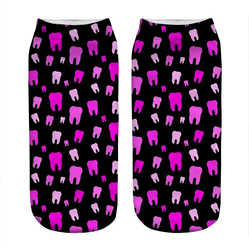 

Funny Women's socks Magenta teeth pattern Socks Woman harajuku Happy Novelty girl gift Breathable all-match Socks for women