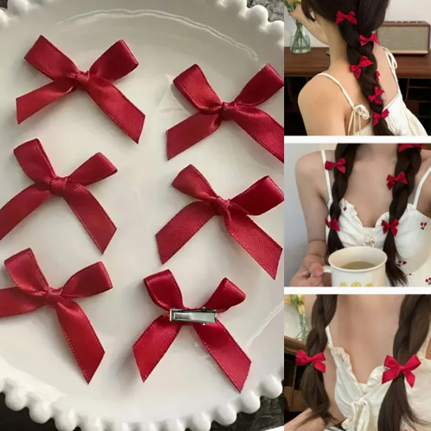 Vibrant Bow Hair Clip Collection - 12-Piece Set with Secure Non-Slip Grip