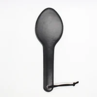 31cm Black Leather Ellipse Paddle Riding Crops Flogger Horsewhips Spikes 10.5cm Wide Spanking Paddle Slapper 2