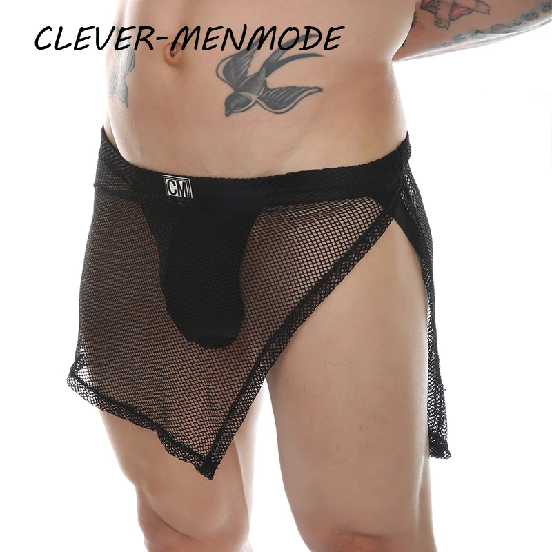 Men's Sexy PU Leather Side Opening Skirt