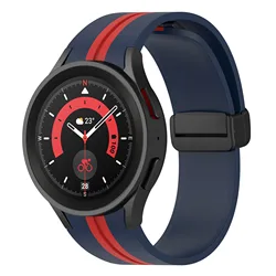 Dual Color Magnetic Silicone Strap - Watch 5Pro 45mm (Midnight Blue Red)