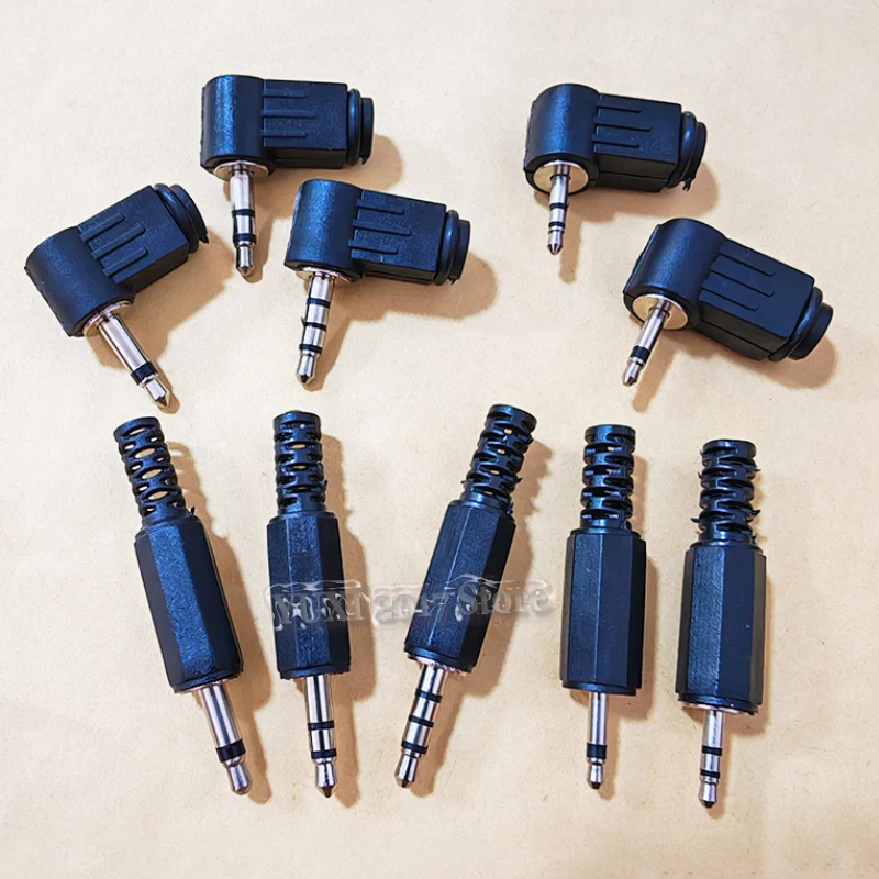 1-10PCS 2.5/3.5mm 오디오 플러그 스트레이트 & 직각 2/3/4핀 모노 스테레오 남성 커넥터 헤드폰 마이크 DIY용