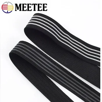 10/20 metri 20/25mm fascia elastica antiscivolo a righe nastro in gomma nera per abbigliamento cintura zaino accessori per cucire indumenti fai da te