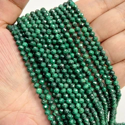 Faceted Black and White Natural Gemstone Spacer Beads - 4mm About 95pcs (NO.31 Raw Malachite)