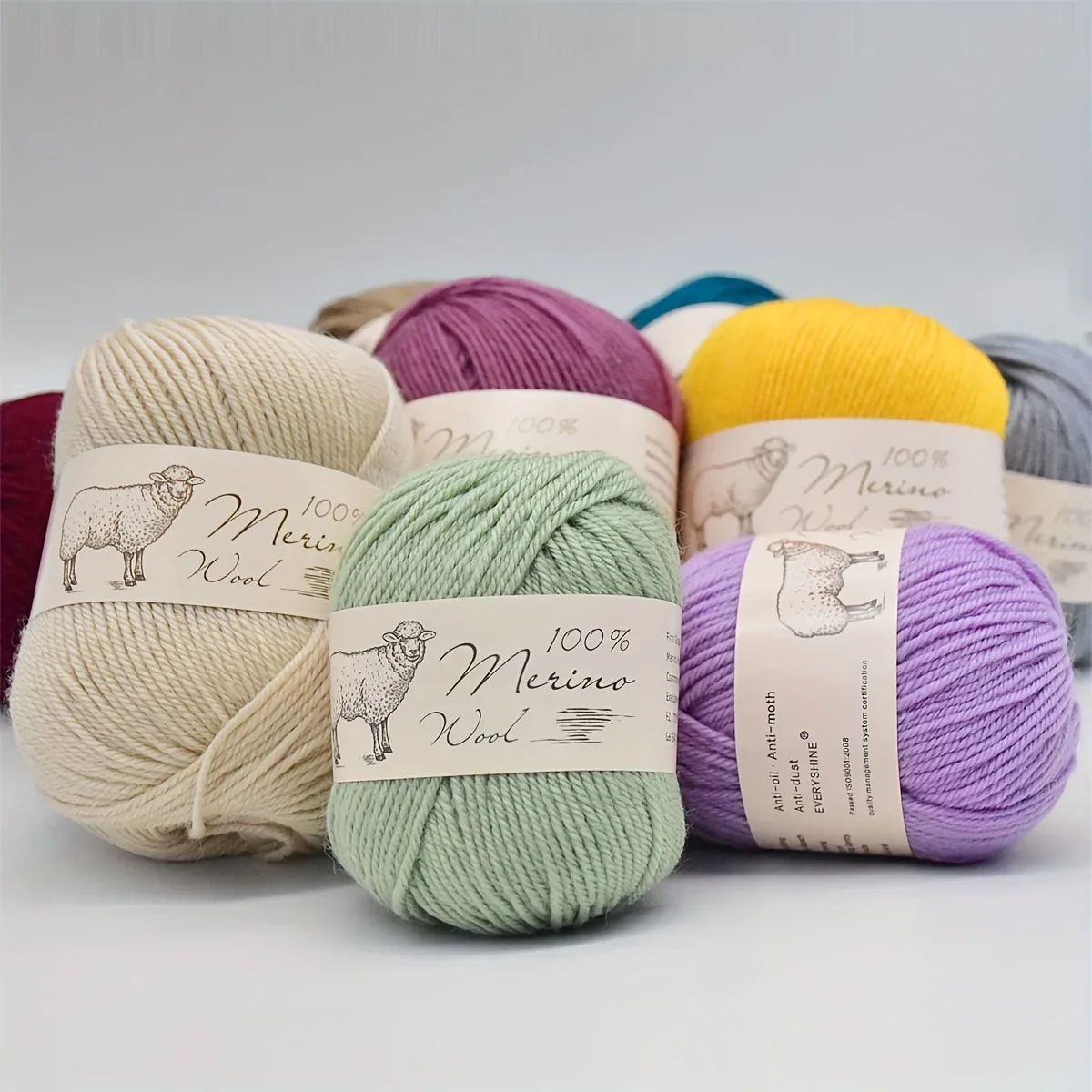 Merino Wool Yarn 6pcs 500g Assorted Colors For Knitting Sweaters Scarves Hats