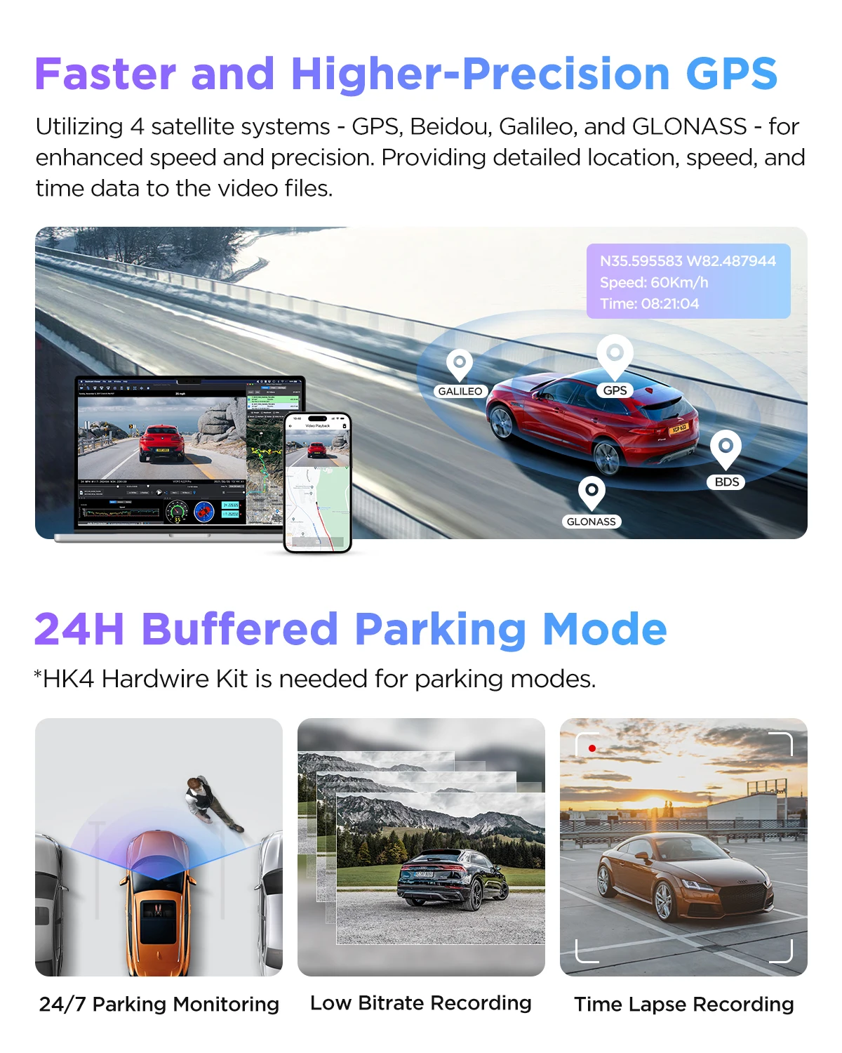 VIOFO A229 Plus 2CH Front & Rear 2K+2K HDR Dual Dashcam