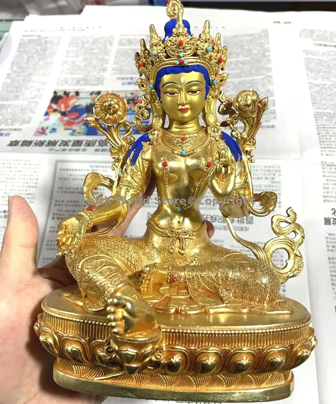 Green Tara Bodhisattva Guanyin goddess Buddha statue 2025 GOOD Tibet Nepal temple worship HOME Exorcism protection Bless family