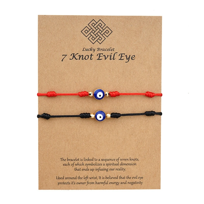 2pcs Fine Handmade Turkish Lucky Evil Eye Couple Bracelets For Women