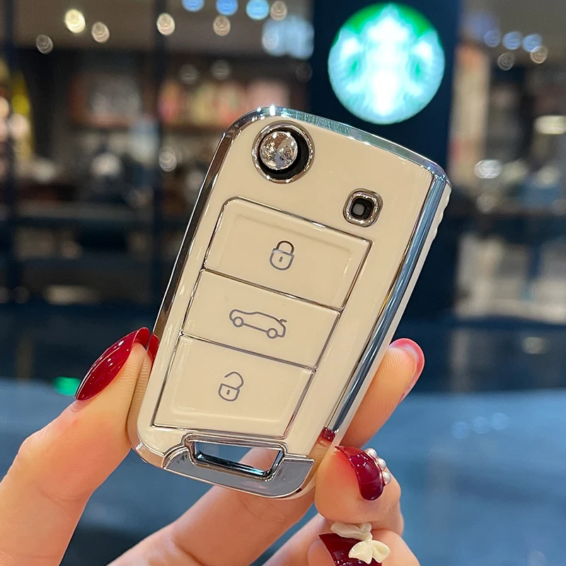 TChancelander Juste de clé de voiture pour VW, Volkswagen Golf 7 MK7 Tiguan MK2, Seat Ateca