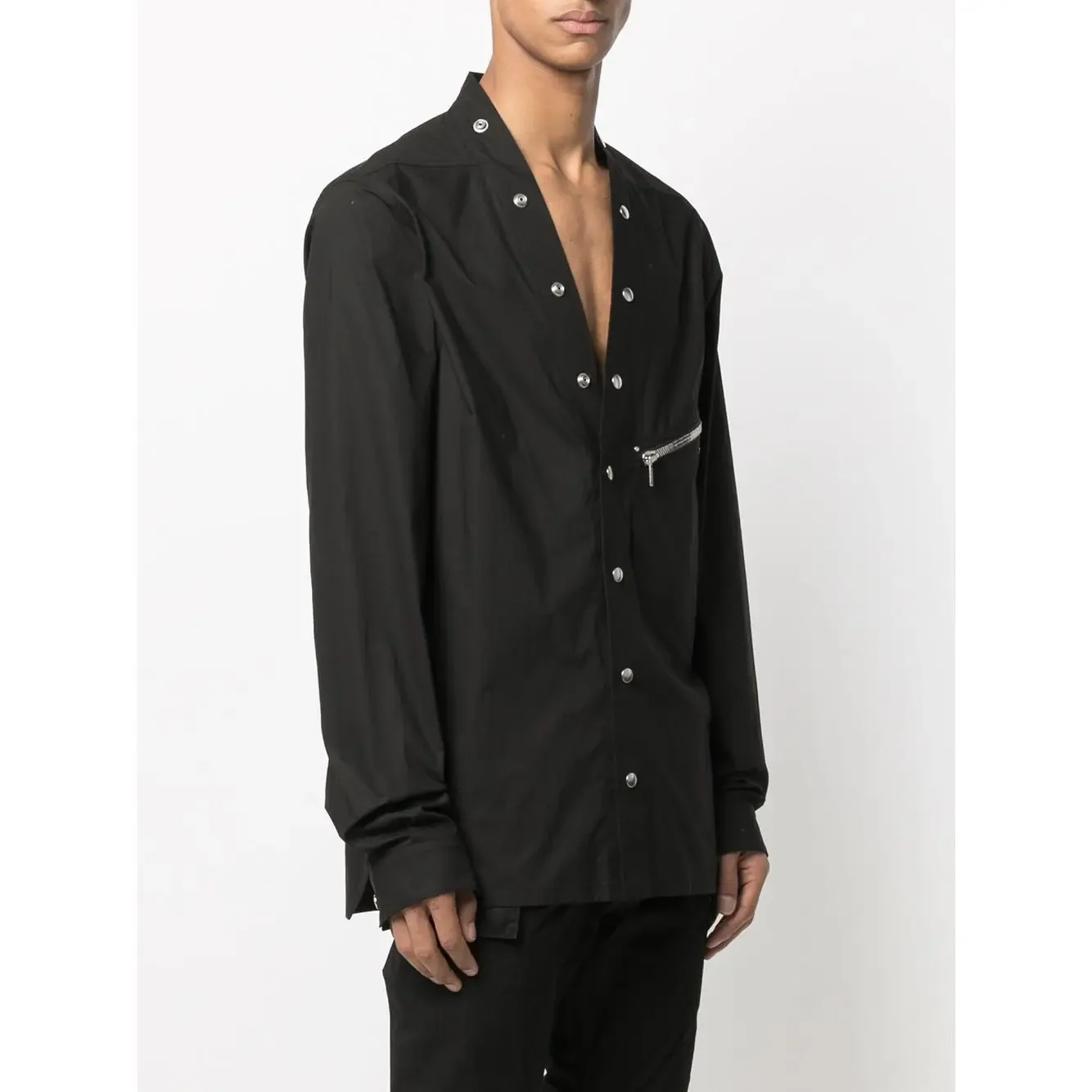 S-6XL New Men's Clothing Hair Stylist Show Personality snap Fastener Stage Long Sleeve Shirt Plus Size Singer Costumes