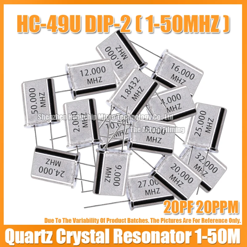 (5PCS) HC-49U 10M 10MHZ 10.000MHZ DIP-2 Quartz Passive Crystal Resonator 20PF 20PPM HC/49U