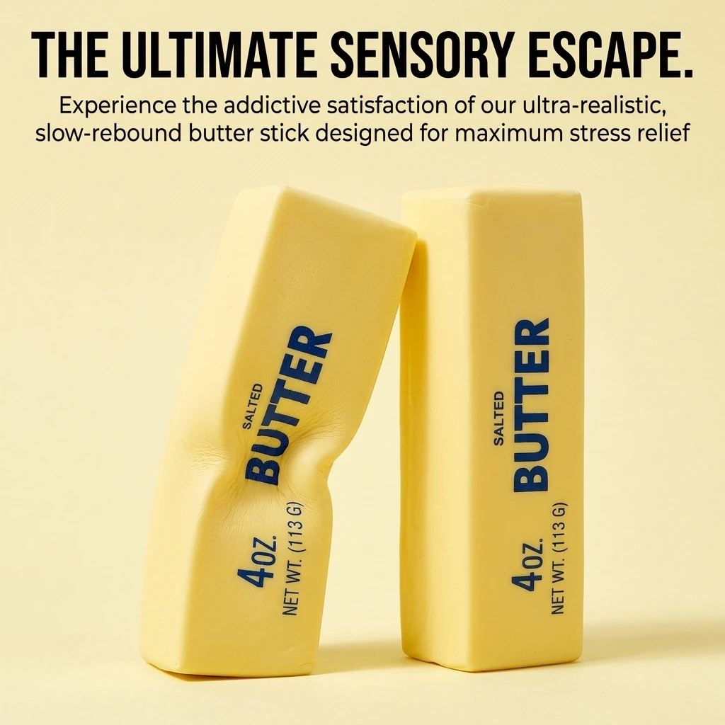 Squishy Cheese-Shaped Stress Relief Fidget Toy - Decompression Sensory Gift