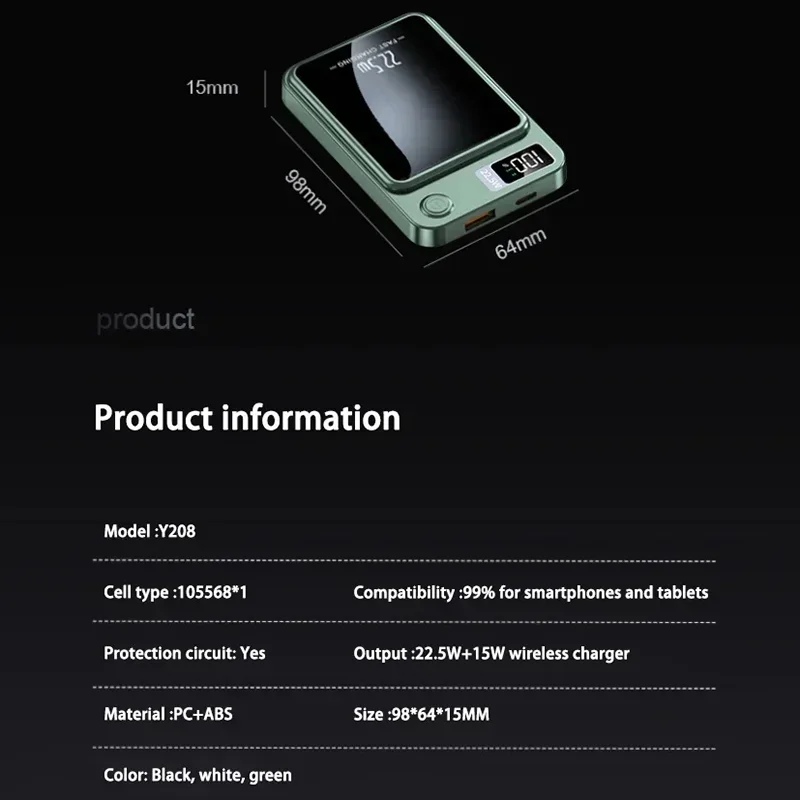 Xiaomi 100000mAh Magnetic Power Bank Wireless Fast Charger For Magsafe Portable Auxiliary Battery For iphone Huawei Samsung 2025 6