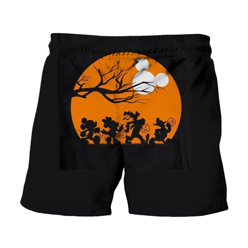 Disney Mickey Minnie And Donald Duck Print Summer Men's Swimwear Beach Club Halloween Collection Fashion Casual Shorts 2024 2