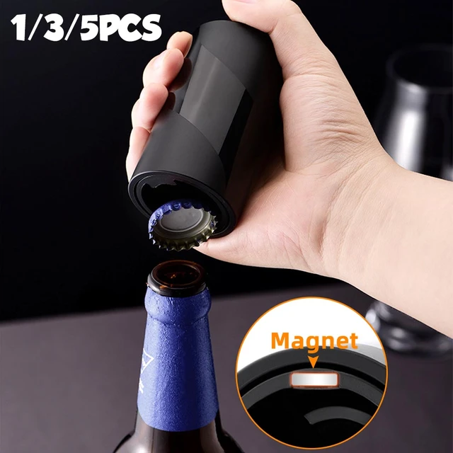 Pop-the-Top Beer Bottle Opener (Stainless): Automatic Bottle Cap Opener,  Push Down Pop Off Bar Tool, Soda and Beer Cap Remover, Cool & Fun Gadget